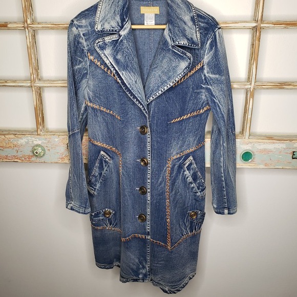 Seandara Jackets & Blazers - Seandara Vintage Denim medium wash with pockets long jacket size medium